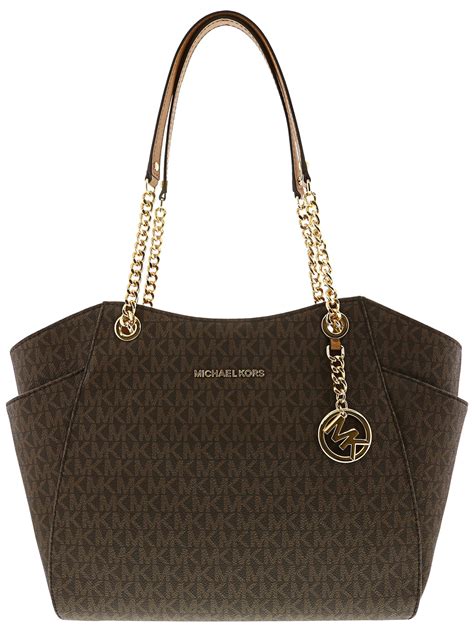 michael kors jet set travel large chain leather shoulder tote|Michael Kors large travel bag.